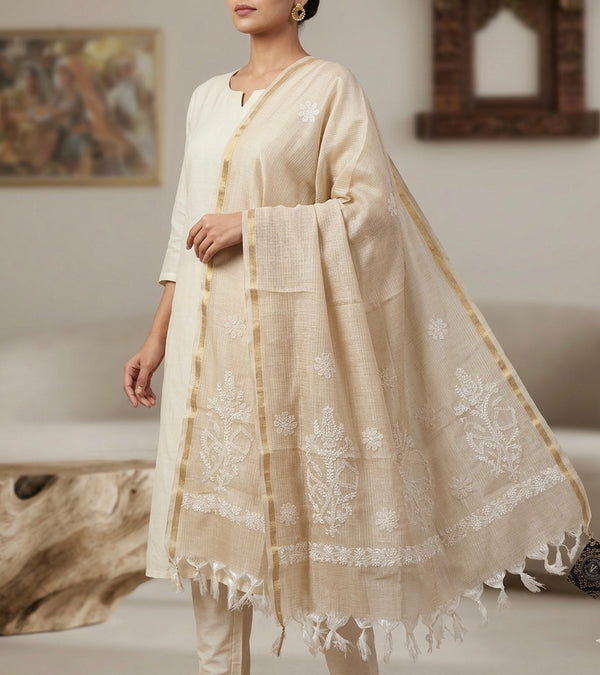 Chikankari Kota Heavy Embroidered Dupatta