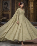 Premium Georgette Chikankari Anarkali with Bead, Cutdana Work & Dupatta