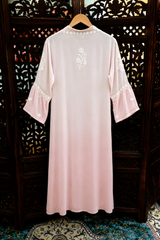 Handcrafted Lucknowi Style- Premium Brown Ghas Patti Chikankari Pure Crepe Kaftan