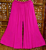 Fuchsia Pink Short Kurti with Sharara, Slip & Dupatta – Resham Jaal Chikankari Work