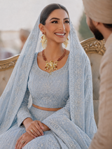 Wedding wear Turkish-Inspired Ruby Stone American Diamond Peacock Necklace & Earring Set