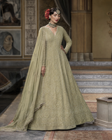 Premium Georgette Chikankari Anarkali with Bead, Cutdana Work & Dupatta