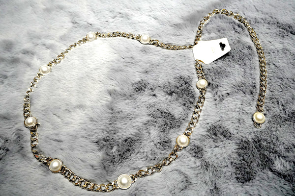 Silver-Tone Pearl Accent Waist / Belly Chain | Contemporary Kamarbandh