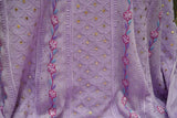 Handcrafted Lucknowi Chikankari Parsi & Mukaish Work Purple Georgette Semi-Stitched Anarkali Suit Set for Women