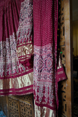 Premium Red Ajrakh Lustrous Lagdi Patta Chaniya Choli – Navratri Garba Chaniya Choli Set