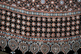 Ajrakh Black  Mirror Work Saree with Natural Dye – Kutch, Gujarat