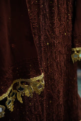 Chikankari-Meher Chocolate Brown Chikankari Mukaish Gharara Set with Dupatta