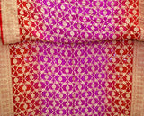 Pink & Red Bandhej Pure Georgette Saree – Jamnagar