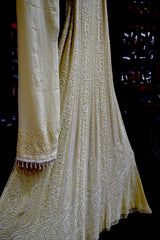 Premium Georgette Chikankari Anarkali with Bead, Cutdana Work & Dupatta