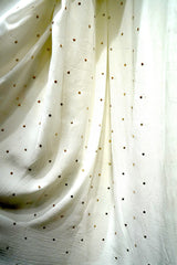 Handcrafted Lucknowi Chikankari Cutdana, Bead & Gota Patti Work White Georgette Semi-Stitched A-Line Suit Set for Women