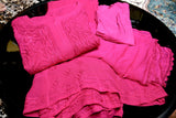 Fuchsia Pink Short Kurti with Sharara, Slip & Dupatta – Resham Jaal Chikankari Work