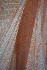 Chikankari-Premium Blush Pink Georgette Anarkali Kurti with Bead Work for Wedding & Festive Wear