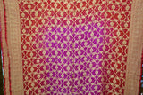 Pink & Red Bandhej Pure Georgette Saree – Jamnagar