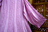 Onion Pink Pure Mul Chanderi Chikankari Anarkali Gown with Pitta & Mukaish Work and Dupatta