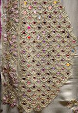 Blush Pink & Pista Green Gota Patti Chikankari Georgette Lehenga Choli with Dupatta