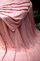 Handcrafted Lucknowi Chikankari Heavy Cutdana & Gota Work Blush Pink Georgette Semi-Stitched Lehenga Choli with Dupatta