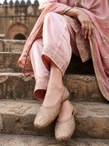 Dabka Zardosi Punjabi Jutti – Handcrafted with Anti-Slip Sole