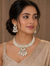 Rajwadi Kundan Meenakari Jewellery Set