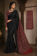 Ajrakh Modal Silk Natural Dye  Saree