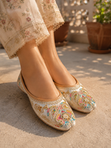 Dabka Zardosi Handcrafted Punjabi Jutti with Anti-slip Sole