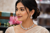 White American Diamond Necklace Set