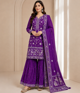 Italian Crepe Bandhej Suit with Kadhai Work