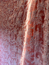 Chikankari Peach Viscose Georgette Keel Jaal Saree