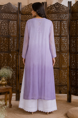 Chikankari-Handcrafted Lucknowi Resham Thread & Muqesh Work Georgette Kurti