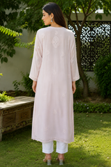 Chikankari-Handcrafted Lucknowi Resham Thread & Muqesh Work Georgette Kurti