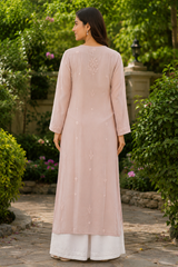 Chikankari Resham Thread Jaal Work Georgette Kurti From Lucknow– Handcrafted Ethnic Wear for Women