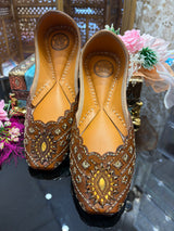 Brown Pure Leather Punjabi Jutti