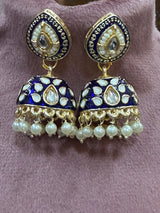 Rajasthani Style Heritage Brass Necklace Set with Jhumka Earrings | Antique Gold Finish