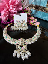 Rajwadi Kundan Meenakari Jewellery Set