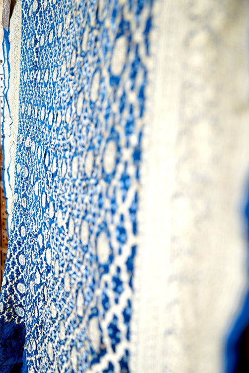 Blue Bandhej Pure Georgette Saree – Jamnagar