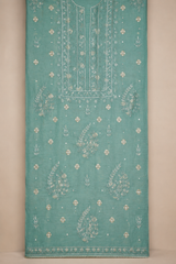 Chikankari Banarasi Print Chanderi Silk Suit with Dupatta – Unstitched