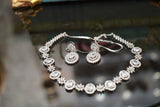 White American Diamond Necklace Set