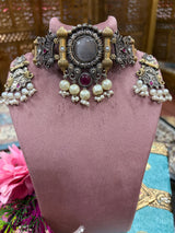 Two-Tone Vintage Pearl Choker Set