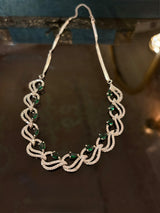Emerald American Diamond Necklace Set