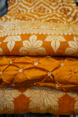 Bandhej Chinon Silk Suit Set – Unstitched set