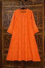 Premium Lucknowi Chikankari Chanderi Silk Kurti for Women | Handcrafted Ethnic Embroidered Kurti-Stitched