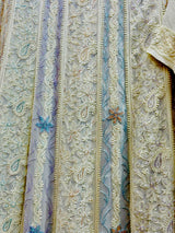 Handcrafted Lucknowi Chikankari Heavy Multi Cutdana Work Yellow Georgette Semi-Stitched Anarkali Suit with Dupatta