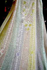 Pastel Multi-Colour Chikankari Mul Chanderi Sequin Work Anarkali with Dupatta