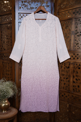 Chikankari Resham Thread Jaal Work Georgette Kurti From Lucknow– Handcrafted Ethnic Wear for Women