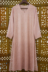 Chikankari-Handcrafted Lucknowi Resham Thread & Muqesh Work Georgette Kurti