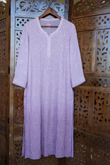 Chikankari-Handcrafted Lucknowi Resham Thread & Muqesh Work Georgette Kurti
