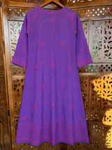 Premium Lucknowi Chikankari Chanderi Silk Kurti for Women | Handcrafted Ethnic Embroidered Kurti-Stitched