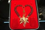 Wedding wear Turkish-Inspired Ruby Stone American Diamond Peacock Necklace & Earring Set