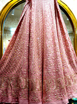 Blush Pink & Pista Green Gota Patti Chikankari Georgette Lehenga Choli with Dupatta