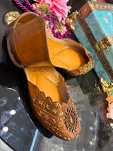 Brown Pure Leather Punjabi Jutti