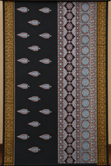 Ajrakh Modal Silk Natural Dye Banarasi Border Saree with Blouse Piece